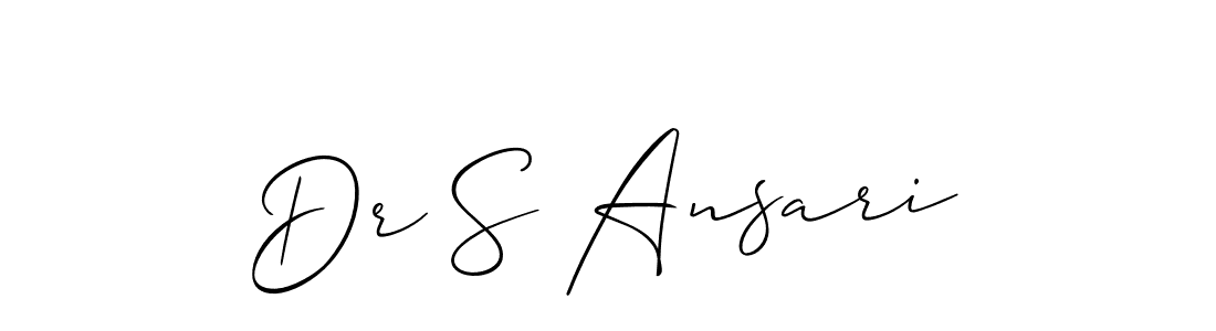 How to make Dr S Ansari signature? Allison_Script is a professional autograph style. Create handwritten signature for Dr S Ansari name. Dr S Ansari signature style 2 images and pictures png