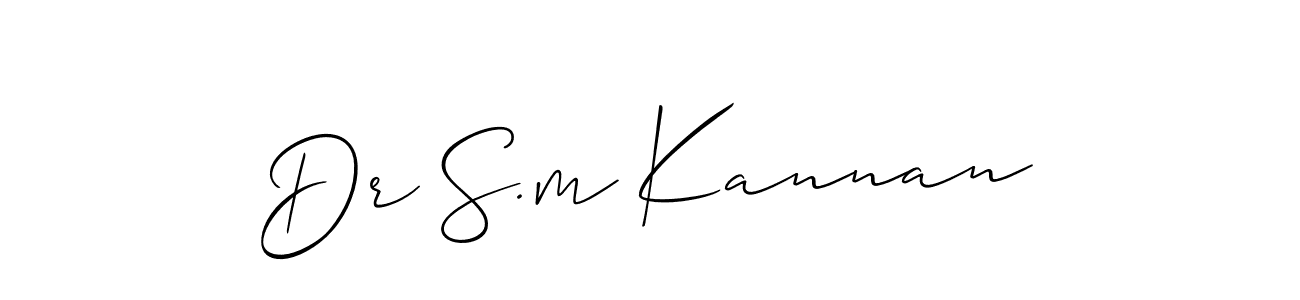 The best way (Allison_Script) to make a short signature is to pick only two or three words in your name. The name Dr S.m Kannan include a total of six letters. For converting this name. Dr S.m Kannan signature style 2 images and pictures png