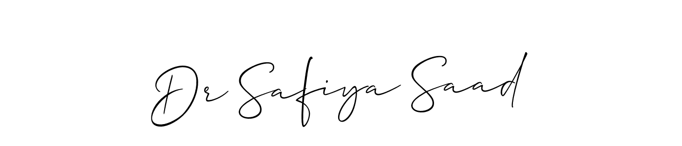 The best way (Allison_Script) to make a short signature is to pick only two or three words in your name. The name Dr Safiya Saad include a total of six letters. For converting this name. Dr Safiya Saad signature style 2 images and pictures png