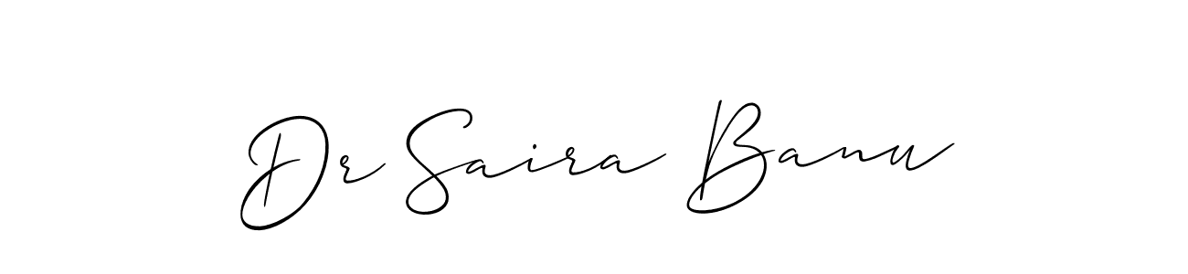 Use a signature maker to create a handwritten signature online. With this signature software, you can design (Allison_Script) your own signature for name Dr Saira Banu. Dr Saira Banu signature style 2 images and pictures png