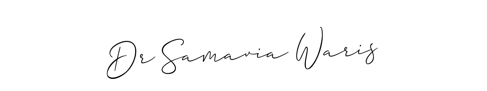 This is the best signature style for the Dr Samavia Waris name. Also you like these signature font (Allison_Script). Mix name signature. Dr Samavia Waris signature style 2 images and pictures png