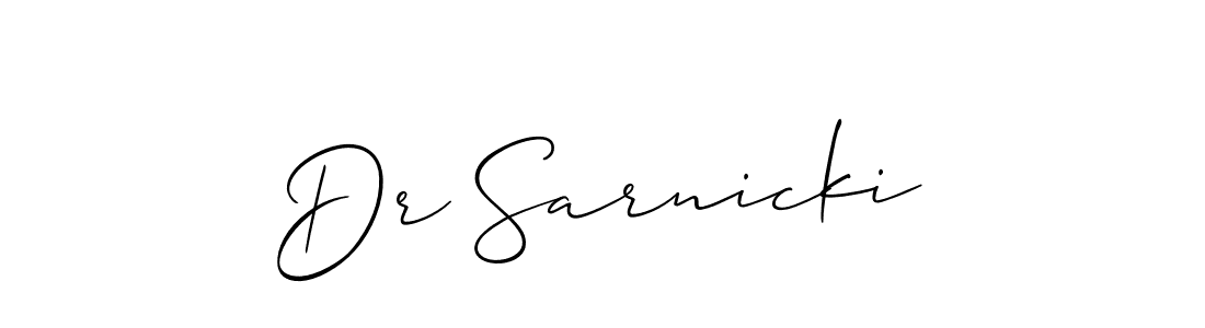 How to make Dr Sarnicki name signature. Use Allison_Script style for creating short signs online. This is the latest handwritten sign. Dr Sarnicki signature style 2 images and pictures png