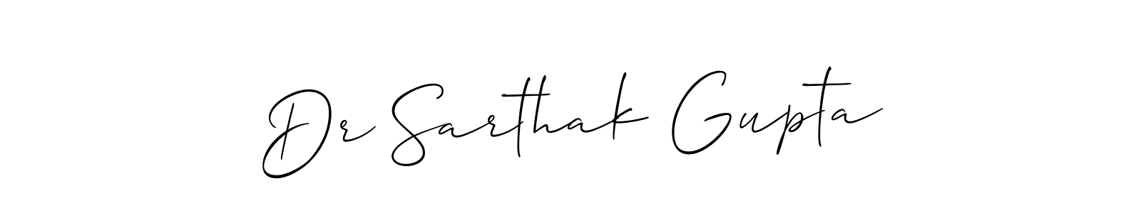 How to make Dr Sarthak Gupta name signature. Use Allison_Script style for creating short signs online. This is the latest handwritten sign. Dr Sarthak Gupta signature style 2 images and pictures png