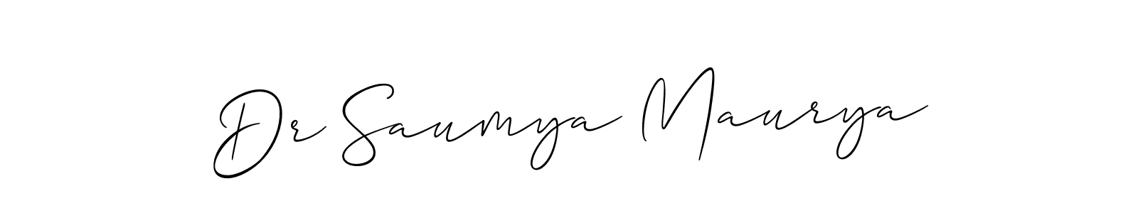You should practise on your own different ways (Allison_Script) to write your name (Dr Saumya Maurya) in signature. don't let someone else do it for you. Dr Saumya Maurya signature style 2 images and pictures png