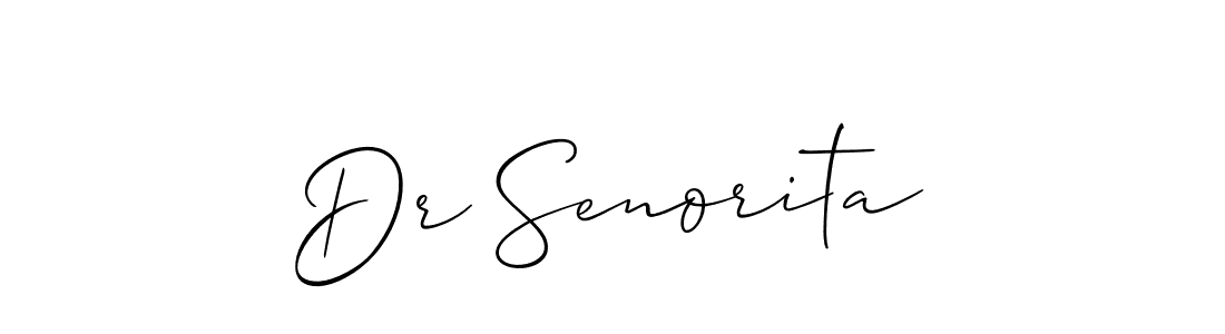 if you are searching for the best signature style for your name Dr Senorita. so please give up your signature search. here we have designed multiple signature styles  using Allison_Script. Dr Senorita signature style 2 images and pictures png