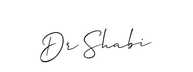 Make a beautiful signature design for name Dr Shabi. With this signature (Allison_Script) style, you can create a handwritten signature for free. Dr Shabi signature style 2 images and pictures png