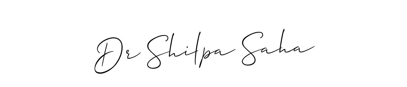 Make a short Dr Shilpa Saha signature style. Manage your documents anywhere anytime using Allison_Script. Create and add eSignatures, submit forms, share and send files easily. Dr Shilpa Saha signature style 2 images and pictures png