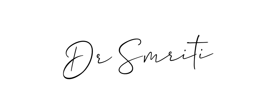 How to Draw Dr Smriti signature style? Allison_Script is a latest design signature styles for name Dr Smriti. Dr Smriti signature style 2 images and pictures png