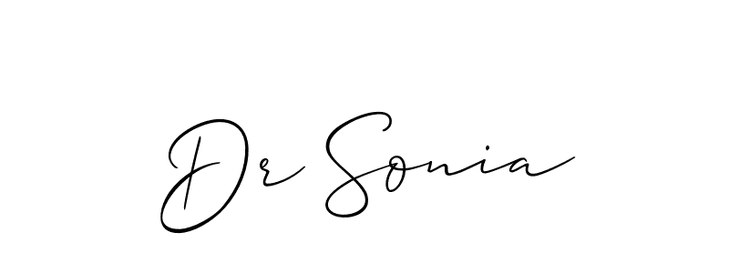 How to Draw Dr Sonia signature style? Allison_Script is a latest design signature styles for name Dr Sonia. Dr Sonia signature style 2 images and pictures png