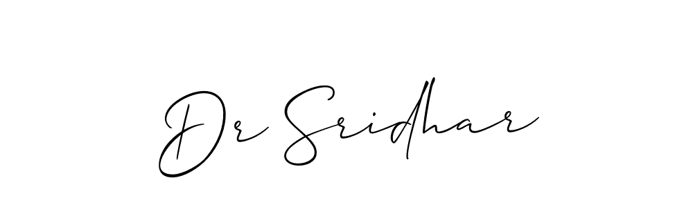 Also You can easily find your signature by using the search form. We will create Dr Sridhar name handwritten signature images for you free of cost using Allison_Script sign style. Dr Sridhar signature style 2 images and pictures png