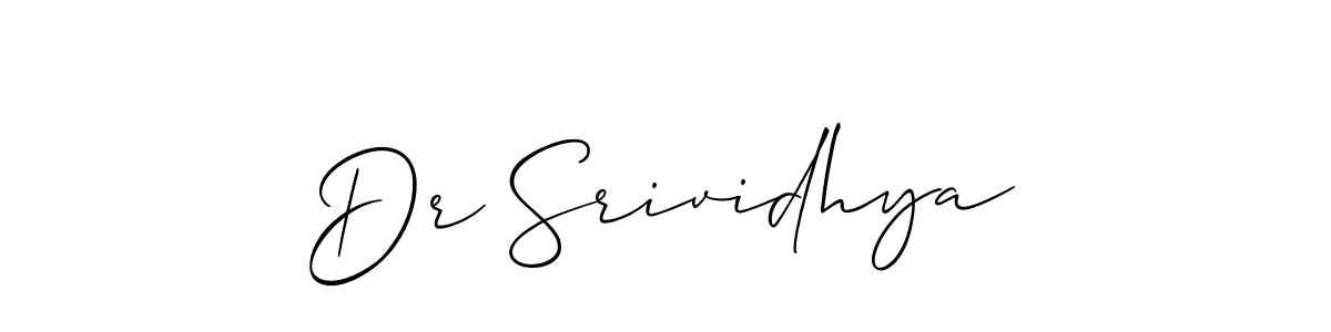 It looks lik you need a new signature style for name Dr Srividhya. Design unique handwritten (Allison_Script) signature with our free signature maker in just a few clicks. Dr Srividhya signature style 2 images and pictures png