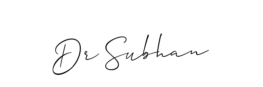 How to Draw Dr Subhan signature style? Allison_Script is a latest design signature styles for name Dr Subhan. Dr Subhan signature style 2 images and pictures png