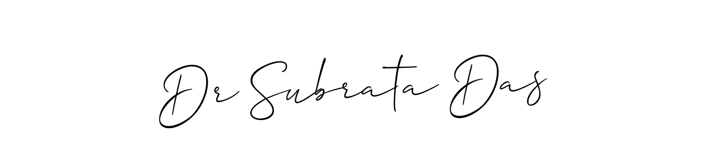 Make a beautiful signature design for name Dr Subrata Das. With this signature (Allison_Script) style, you can create a handwritten signature for free. Dr Subrata Das signature style 2 images and pictures png