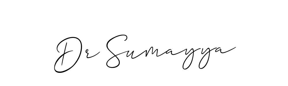 Use a signature maker to create a handwritten signature online. With this signature software, you can design (Allison_Script) your own signature for name Dr Sumayya. Dr Sumayya signature style 2 images and pictures png