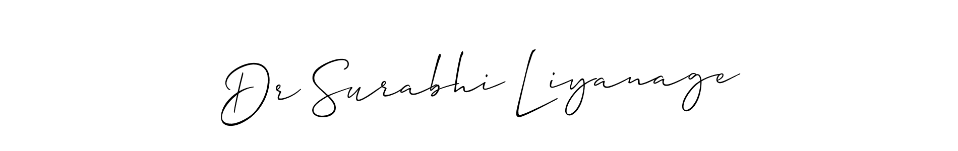 if you are searching for the best signature style for your name Dr Surabhi Liyanage. so please give up your signature search. here we have designed multiple signature styles  using Allison_Script. Dr Surabhi Liyanage signature style 2 images and pictures png