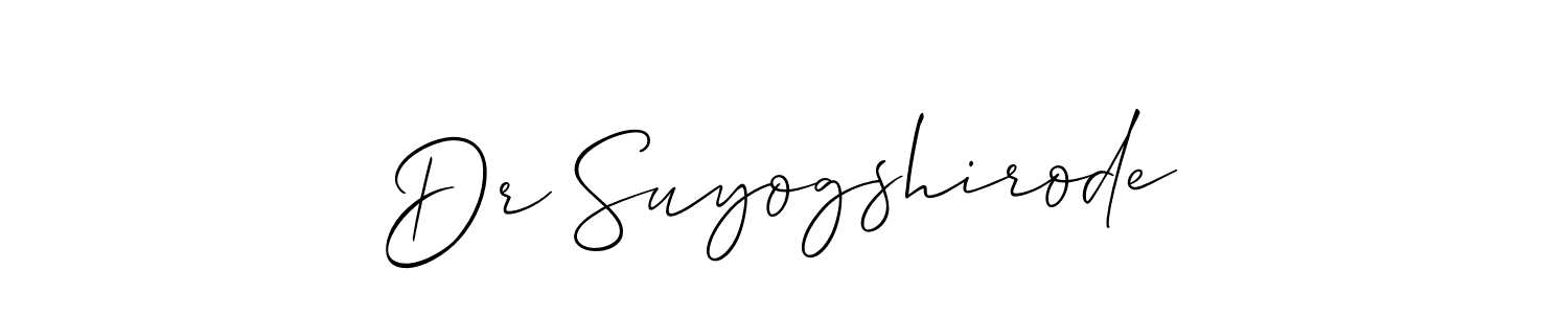 if you are searching for the best signature style for your name Dr Suyogshirode. so please give up your signature search. here we have designed multiple signature styles  using Allison_Script. Dr Suyogshirode signature style 2 images and pictures png