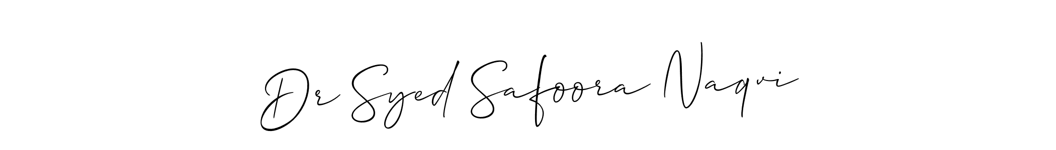 Make a short Dr Syed Safoora Naqvi signature style. Manage your documents anywhere anytime using Allison_Script. Create and add eSignatures, submit forms, share and send files easily. Dr Syed Safoora Naqvi signature style 2 images and pictures png