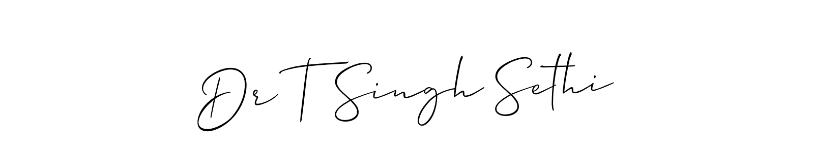 Similarly Allison_Script is the best handwritten signature design. Signature creator online .You can use it as an online autograph creator for name Dr T Singh Sethi. Dr T Singh Sethi signature style 2 images and pictures png