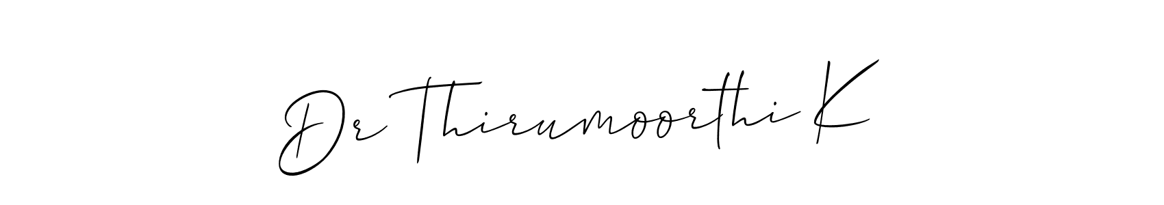 if you are searching for the best signature style for your name Dr Thirumoorthi K. so please give up your signature search. here we have designed multiple signature styles  using Allison_Script. Dr Thirumoorthi K signature style 2 images and pictures png