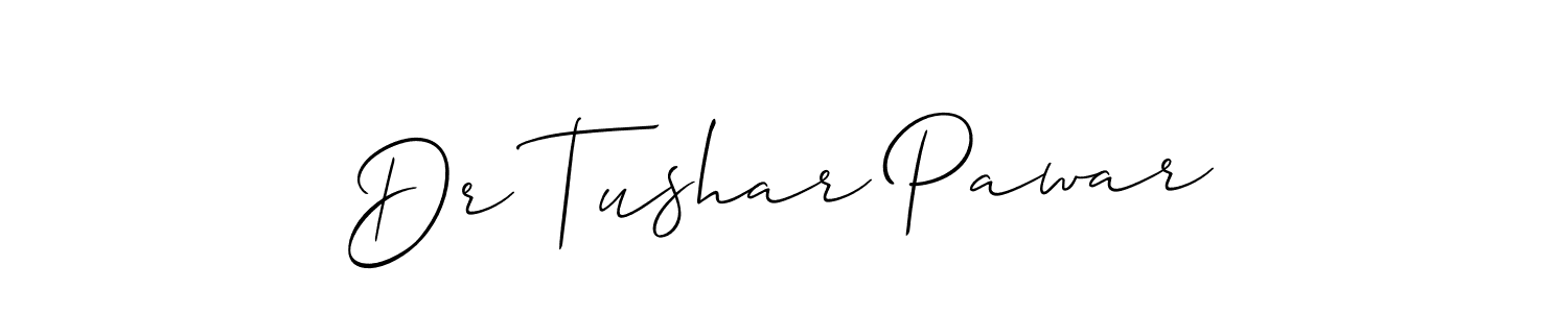 if you are searching for the best signature style for your name Dr Tushar Pawar. so please give up your signature search. here we have designed multiple signature styles  using Allison_Script. Dr Tushar Pawar signature style 2 images and pictures png