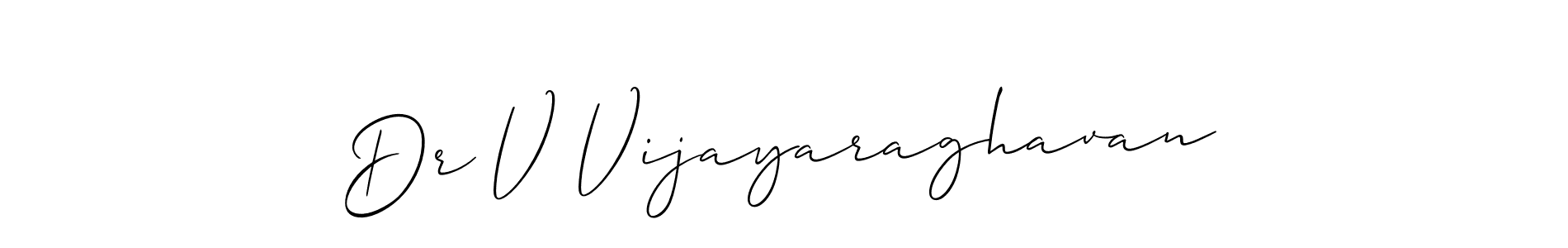 Also You can easily find your signature by using the search form. We will create Dr V Vijayaraghavan name handwritten signature images for you free of cost using Allison_Script sign style. Dr V Vijayaraghavan signature style 2 images and pictures png