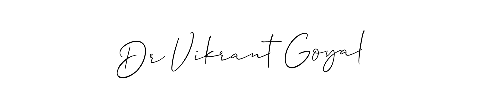 if you are searching for the best signature style for your name Dr Vikrant Goyal. so please give up your signature search. here we have designed multiple signature styles  using Allison_Script. Dr Vikrant Goyal signature style 2 images and pictures png