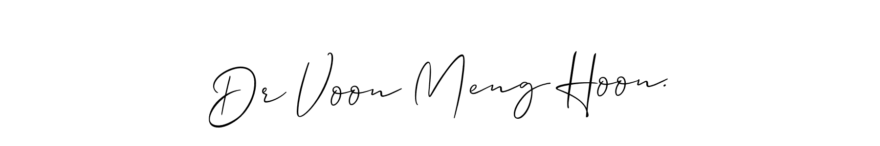 Make a beautiful signature design for name Dr Voon Meng Hoon.. With this signature (Allison_Script) style, you can create a handwritten signature for free. Dr Voon Meng Hoon. signature style 2 images and pictures png