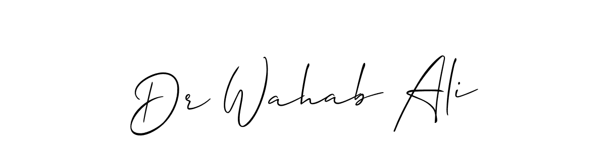 Also we have Dr Wahab Ali name is the best signature style. Create professional handwritten signature collection using Allison_Script autograph style. Dr Wahab Ali signature style 2 images and pictures png