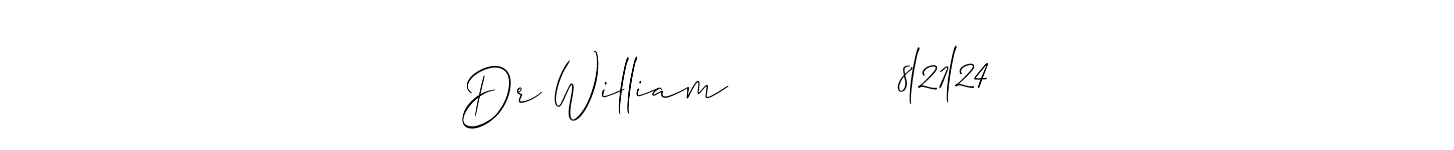 Allison_Script is a professional signature style that is perfect for those who want to add a touch of class to their signature. It is also a great choice for those who want to make their signature more unique. Get Dr William            8l21l24 name to fancy signature for free. Dr William            8l21l24 signature style 2 images and pictures png