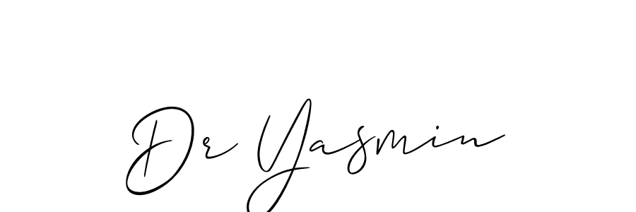 Make a beautiful signature design for name Dr Yasmin. With this signature (Allison_Script) style, you can create a handwritten signature for free. Dr Yasmin signature style 2 images and pictures png