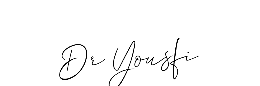 Make a beautiful signature design for name Dr Yousfi. With this signature (Allison_Script) style, you can create a handwritten signature for free. Dr Yousfi signature style 2 images and pictures png