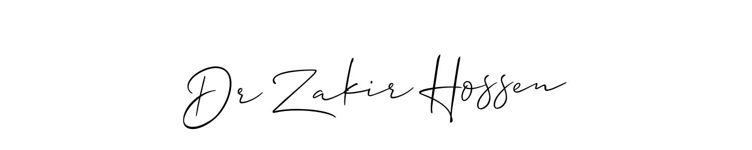 if you are searching for the best signature style for your name Dr Zakir Hossen. so please give up your signature search. here we have designed multiple signature styles  using Allison_Script. Dr Zakir Hossen signature style 2 images and pictures png