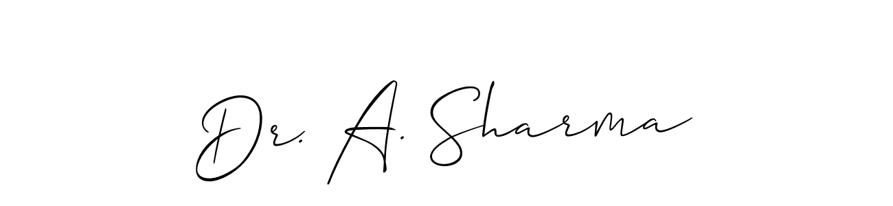 Also You can easily find your signature by using the search form. We will create Dr. A. Sharma name handwritten signature images for you free of cost using Allison_Script sign style. Dr. A. Sharma signature style 2 images and pictures png