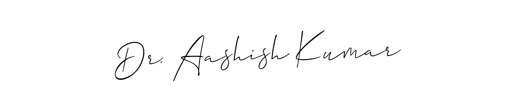 How to make Dr. Aashish Kumar name signature. Use Allison_Script style for creating short signs online. This is the latest handwritten sign. Dr. Aashish Kumar signature style 2 images and pictures png