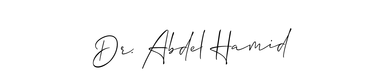 if you are searching for the best signature style for your name Dr. Abdel Hamid. so please give up your signature search. here we have designed multiple signature styles  using Allison_Script. Dr. Abdel Hamid signature style 2 images and pictures png