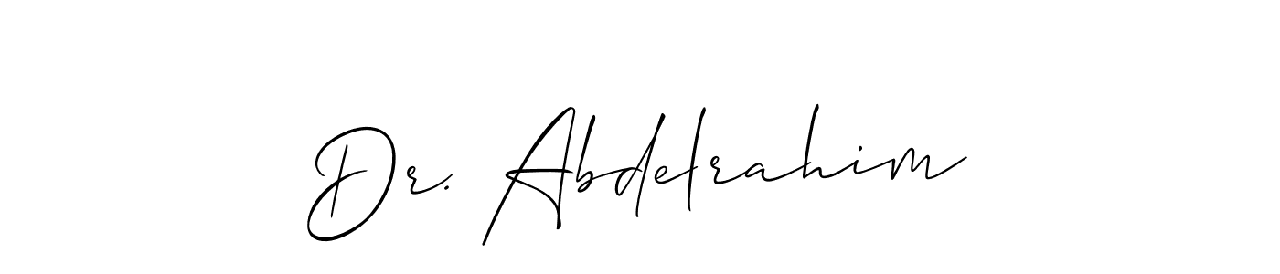 You should practise on your own different ways (Allison_Script) to write your name (Dr. Abdelrahim) in signature. don't let someone else do it for you. Dr. Abdelrahim signature style 2 images and pictures png