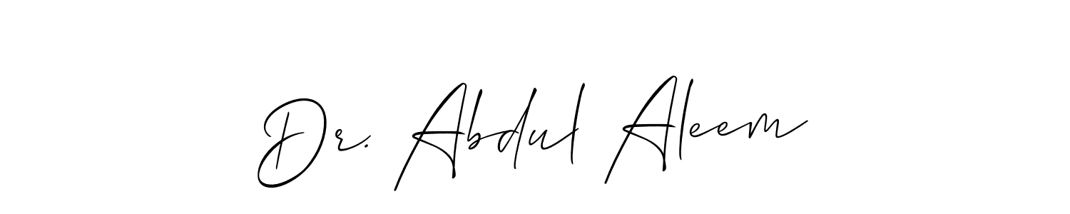 Once you've used our free online signature maker to create your best signature Allison_Script style, it's time to enjoy all of the benefits that Dr. Abdul Aleem name signing documents. Dr. Abdul Aleem signature style 2 images and pictures png