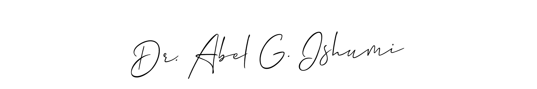 Also we have Dr. Abel G. Ishumi name is the best signature style. Create professional handwritten signature collection using Allison_Script autograph style. Dr. Abel G. Ishumi signature style 2 images and pictures png