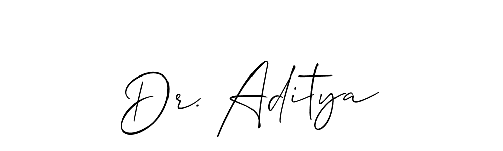 How to make Dr. Aditya name signature. Use Allison_Script style for creating short signs online. This is the latest handwritten sign. Dr. Aditya signature style 2 images and pictures png