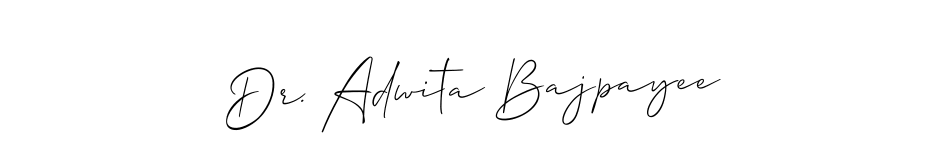 Design your own signature with our free online signature maker. With this signature software, you can create a handwritten (Allison_Script) signature for name Dr. Adwita Bajpayee. Dr. Adwita Bajpayee signature style 2 images and pictures png