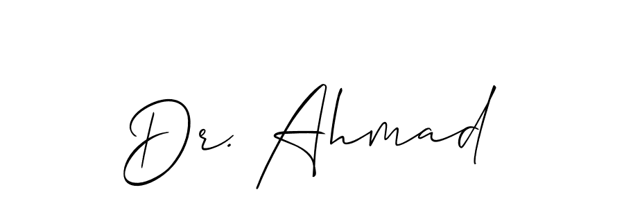 Similarly Allison_Script is the best handwritten signature design. Signature creator online .You can use it as an online autograph creator for name Dr. Ahmad. Dr. Ahmad signature style 2 images and pictures png