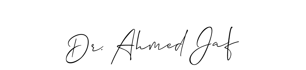 Make a short Dr. Ahmed Jaf signature style. Manage your documents anywhere anytime using Allison_Script. Create and add eSignatures, submit forms, share and send files easily. Dr. Ahmed Jaf signature style 2 images and pictures png