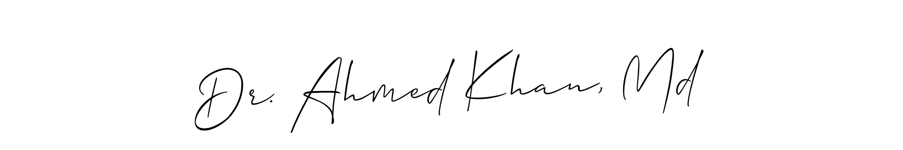 How to Draw Dr. Ahmed Khan, Md signature style? Allison_Script is a latest design signature styles for name Dr. Ahmed Khan, Md. Dr. Ahmed Khan, Md signature style 2 images and pictures png