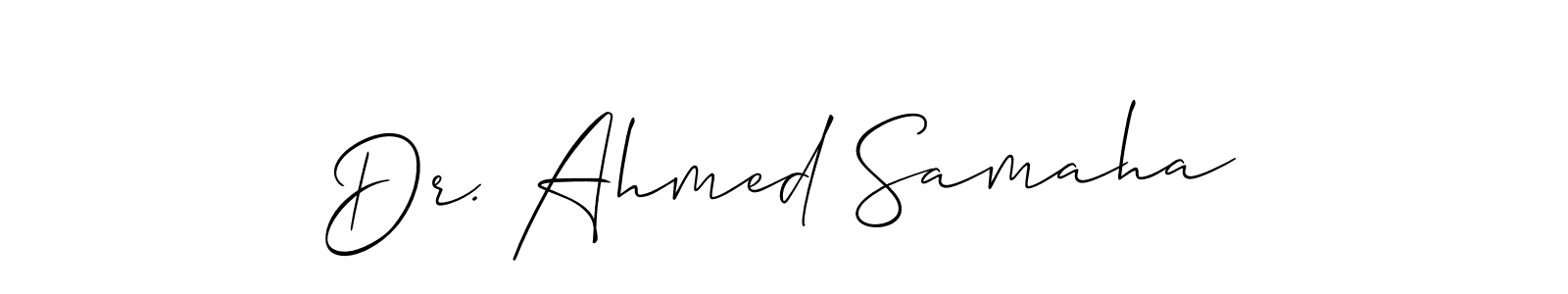 Allison_Script is a professional signature style that is perfect for those who want to add a touch of class to their signature. It is also a great choice for those who want to make their signature more unique. Get Dr. Ahmed Samaha name to fancy signature for free. Dr. Ahmed Samaha signature style 2 images and pictures png