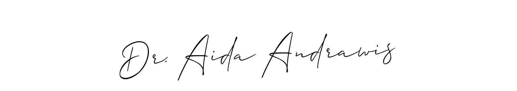 This is the best signature style for the Dr. Aida Andrawis name. Also you like these signature font (Allison_Script). Mix name signature. Dr. Aida Andrawis signature style 2 images and pictures png