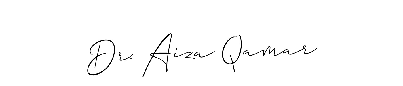 Make a beautiful signature design for name Dr. Aiza Qamar. With this signature (Allison_Script) style, you can create a handwritten signature for free. Dr. Aiza Qamar signature style 2 images and pictures png