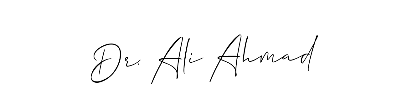 Also we have Dr. Ali Ahmad name is the best signature style. Create professional handwritten signature collection using Allison_Script autograph style. Dr. Ali Ahmad signature style 2 images and pictures png