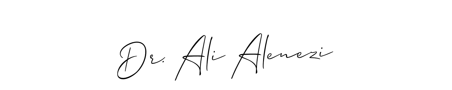 Similarly Allison_Script is the best handwritten signature design. Signature creator online .You can use it as an online autograph creator for name Dr. Ali Alenezi. Dr. Ali Alenezi signature style 2 images and pictures png