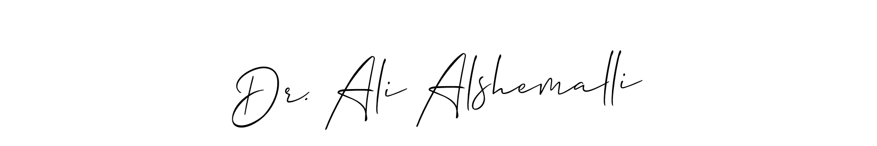 How to make Dr. Ali Alshemalli name signature. Use Allison_Script style for creating short signs online. This is the latest handwritten sign. Dr. Ali Alshemalli signature style 2 images and pictures png