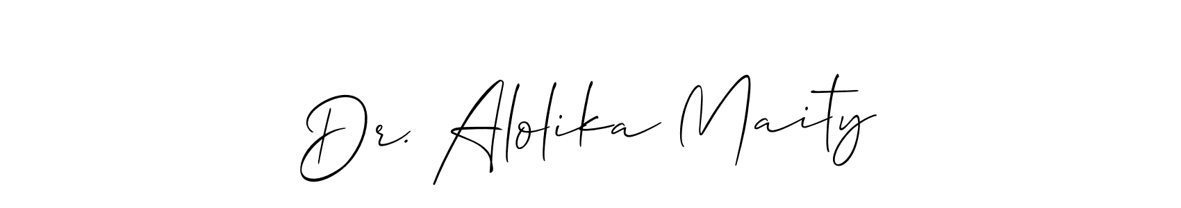 How to make Dr. Alolika Maity name signature. Use Allison_Script style for creating short signs online. This is the latest handwritten sign. Dr. Alolika Maity signature style 2 images and pictures png